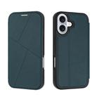 For iPhone 16 Magnetic Armor Series RFID Card Slots Leather Phone Case(Green) - 1