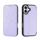 For iPhone 16 Magnetic Armor Series RFID Card Slots Leather Phone Case(Purple) - 1