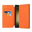 For Samsung Galaxy S24 Ultra 5G Magnetic Armor Series RFID Card Slots Leather Phone Case(Orange) - 1