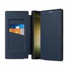 For Samsung Galaxy S24 Ultra 5G Magnetic Armor Series RFID Card Slots Leather Phone Case(Blue) - 1