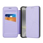 For Samsung Galaxy S25 5G Magnetic Armor Series RFID Card Slots Leather Phone Case(Purple) - 1