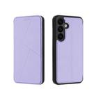 For Samsung Galaxy S25 5G Magnetic Armor Series RFID Card Slots Leather Phone Case(Purple) - 2