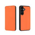 For Samsung Galaxy S25+ 5G Magnetic Armor Series RFID Card Slots Leather Phone Case(Orange) - 2