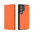 For Samsung Galaxy S25 Ultra 5G Magnetic Armor Series RFID Card Slots Leather Phone Case(Orange) - 2