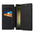For Samsung Galaxy S25 Ultra 5G Magnetic Armor Series RFID Card Slots Leather Phone Case(Black) - 1