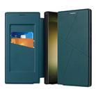 For Samsung Galaxy S25 Ultra 5G Magnetic Armor Series RFID Card Slots Leather Phone Case(Green) - 1