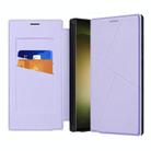 For Samsung Galaxy S25 Ultra 5G Magnetic Armor Series RFID Card Slots Leather Phone Case(Purple) - 1