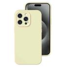 For iPhone 15 Pro Max Precise Hole Liquid Silicone Jelly Color Full Coverage Phone Case(Milk Yellow) - 1