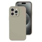 For iPhone 15 Pro Max Precise Hole Liquid Silicone Jelly Color Full Coverage Phone Case(Rock Gray) - 1