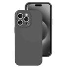 For iPhone 15 Pro Max Precise Hole Liquid Silicone Jelly Color Full Coverage Phone Case(Carbon Gray) - 1