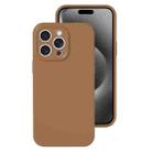 For iPhone 15 Pro Max Precise Hole Liquid Silicone Jelly Color Full Coverage Phone Case(Caramel Brown) - 1