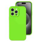 For iPhone 15 Pro Max Precise Hole Liquid Silicone Jelly Color Full Coverage Phone Case(Fluorescent Green) - 1