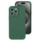 For iPhone 15 Pro Max Precise Hole Liquid Silicone Jelly Color Full Coverage Phone Case(Moss Green) - 1