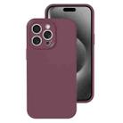 For iPhone 15 Pro Max Precise Hole Liquid Silicone Jelly Color Full Coverage Phone Case(Plum Colored) - 1