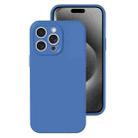 For iPhone 15 Pro Max Precise Hole Liquid Silicone Jelly Color Full Coverage Phone Case(Navy Blue) - 1