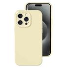 For iPhone 15 Pro Precise Hole Liquid Silicone Jelly Color Full Coverage Phone Case(Milk Yellow) - 1