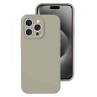 For iPhone 15 Pro Precise Hole Liquid Silicone Jelly Color Full Coverage Phone Case(Rock Gray) - 1