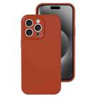 For iPhone 15 Pro Precise Hole Liquid Silicone Jelly Color Full Coverage Phone Case(Caramel Brown) - 1