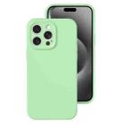 For iPhone 15 Pro Precise Hole Liquid Silicone Jelly Color Full Coverage Phone Case(Mint Green) - 1