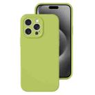 For iPhone 15 Pro Precise Hole Liquid Silicone Jelly Color Full Coverage Phone Case(Willow Green) - 1