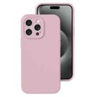 For iPhone 15 Pro Precise Hole Liquid Silicone Jelly Color Full Coverage Phone Case(Sand Pink) - 1