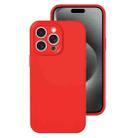 For iPhone 15 Pro Precise Hole Liquid Silicone Jelly Color Full Coverage Phone Case(The Chinese Red) - 1