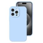 For iPhone 15 Pro Precise Hole Liquid Silicone Jelly Color Full Coverage Phone Case(Sky Blue) - 1