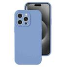 For iPhone 15 Pro Precise Hole Liquid Silicone Jelly Color Full Coverage Phone Case(Thin Fog Blue) - 1