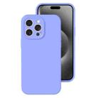 For iPhone 15 Pro Precise Hole Liquid Silicone Jelly Color Full Coverage Phone Case(Light Purple) - 1