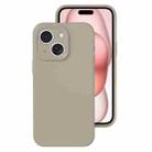 For iPhone 15 Plus Precise Hole Liquid Silicone Jelly Color Full Coverage Phone Case(Rock Gray) - 1