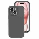 For iPhone 15 Plus Precise Hole Liquid Silicone Jelly Color Full Coverage Phone Case(Carbon Gray) - 1