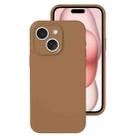 For iPhone 15 Plus Precise Hole Liquid Silicone Jelly Color Full Coverage Phone Case(Khaki) - 1