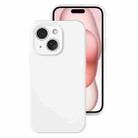 For iPhone 15 Precise Hole Liquid Silicone Jelly Color Full Coverage Phone Case(White) - 1