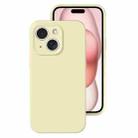 For iPhone 15 Precise Hole Liquid Silicone Jelly Color Full Coverage Phone Case(Milk Yellow) - 1
