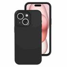 For iPhone 15 Precise Hole Liquid Silicone Jelly Color Full Coverage Phone Case(Black) - 1