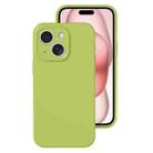 For iPhone 15 Precise Hole Liquid Silicone Jelly Color Full Coverage Phone Case(Willow Green) - 1