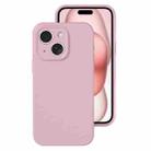 For iPhone 15 Precise Hole Liquid Silicone Jelly Color Full Coverage Phone Case(Sand Pink) - 1