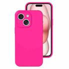 For iPhone 15 Precise Hole Liquid Silicone Jelly Color Full Coverage Phone Case(Brilliant Pink) - 1