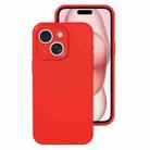 For iPhone 15 Precise Hole Liquid Silicone Jelly Color Full Coverage Phone Case(The Chinese Red) - 1