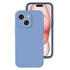 For iPhone 15 Precise Hole Liquid Silicone Jelly Color Full Coverage Phone Case(Thin Fog Blue) - 1