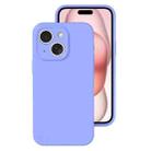 For iPhone 15 Precise Hole Liquid Silicone Jelly Color Full Coverage Phone Case(Light Purple) - 1