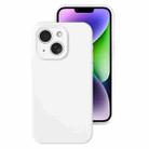 For iPhone 14 Plus Precise Hole Liquid Silicone Jelly Color Full Coverage Phone Case(White) - 1