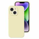 For iPhone 14 Plus Precise Hole Liquid Silicone Jelly Color Full Coverage Phone Case(Milk Yellow) - 1