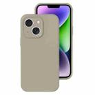 For iPhone 14 Plus Precise Hole Liquid Silicone Jelly Color Full Coverage Phone Case(Rock Gray) - 1