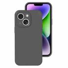 For iPhone 14 Plus Precise Hole Liquid Silicone Jelly Color Full Coverage Phone Case(Carbon Gray) - 1