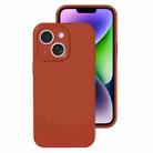For iPhone 14 Plus Precise Hole Liquid Silicone Jelly Color Full Coverage Phone Case(Caramel Brown) - 1