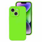 For iPhone 14 Plus Precise Hole Liquid Silicone Jelly Color Full Coverage Phone Case(Fluorescent Green) - 1