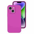 For iPhone 14 Plus Precise Hole Liquid Silicone Jelly Color Full Coverage Phone Case(Dragon Fruit Color) - 1