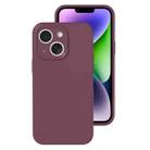 For iPhone 14 Plus Precise Hole Liquid Silicone Jelly Color Full Coverage Phone Case(Plum Colored) - 1