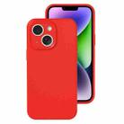 For iPhone 14 Plus Precise Hole Liquid Silicone Jelly Color Full Coverage Phone Case(The Chinese Red) - 1